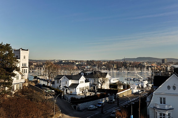 Utsikt fra peisetue over Frognerkilen mot Dronningen