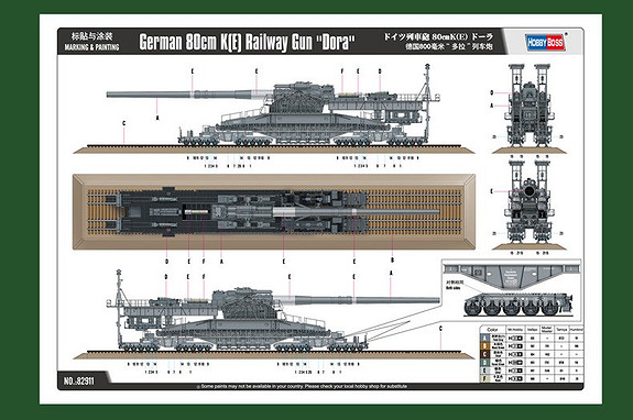  Hobby Boss German 80cm K(E) Railway Gun 'Dora' Vehicle