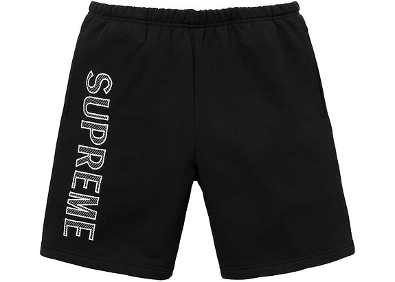 Supreme Leg Embroidery Sweatshort Black RARE | FINN torget