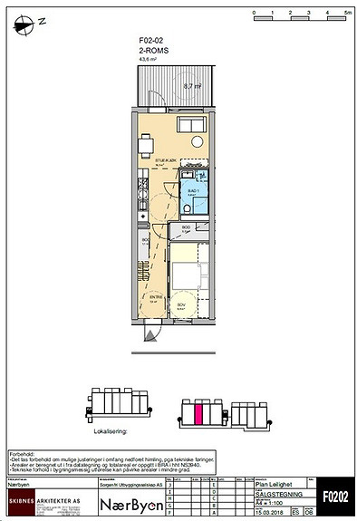 Plantegning som viser leilighet F02 - 02
