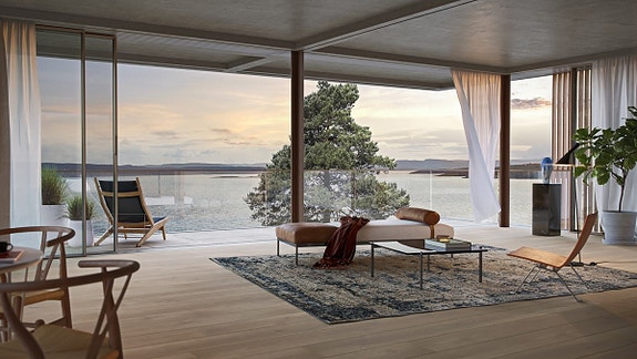 Legg merke til de enorme skyvedørene, som her er åpnet helt opp!