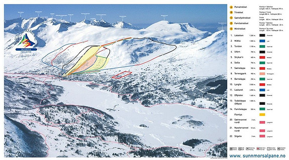 Hyttenes belligenhet ligger ikke langt fra alpinanlegget.