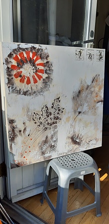 Nydelig ekte moderne MALERI med Certificate of original. BILLIG!