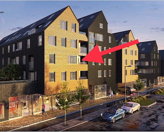Aktuelle leilighet ligger i 3 etasje som vender mot Gjellumvannet.