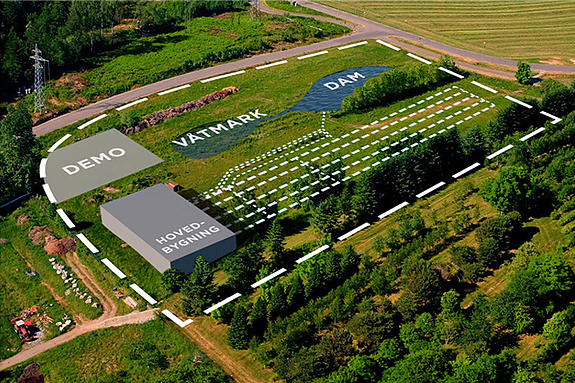 Skisse av senteret på Ås