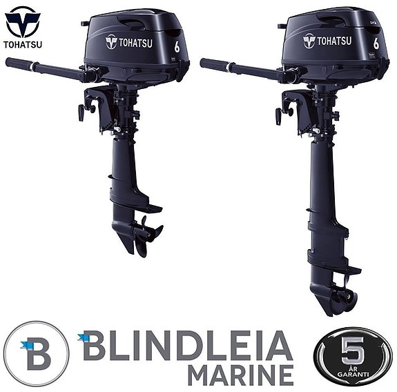 Tohatsu MFS 6hk // 26kg // MOTOR PÅ LAGER - OGSÅ LANG STAMME