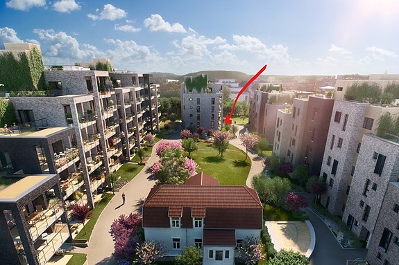 Oversikt over Kolbotn hage (bilde henter fra nettet/ Boligsameiet Kolbotn Hage)