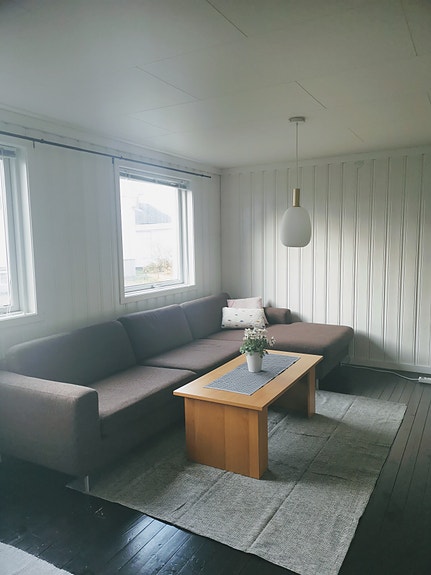 Stue med store vinduer