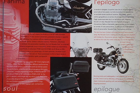 Moto Guzzi Nevada Club 750-350 brosjyre FINN-torget