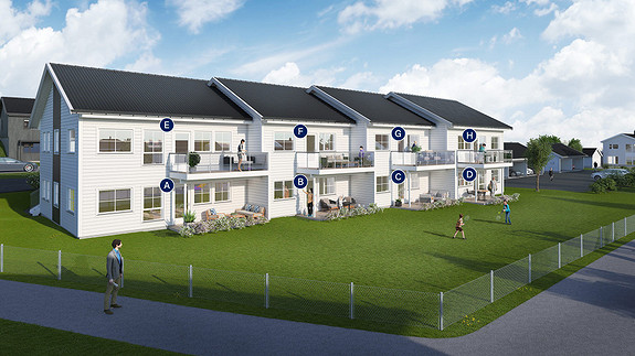 8-mannsbolig.Fra 63 til 78,8 kvm
