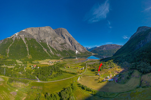 Dronebilde av området