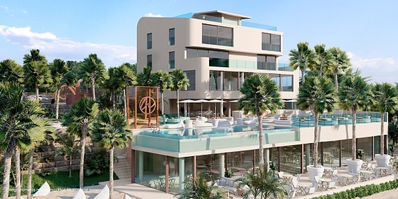 Nydelig Beach Club i tilknytning til anlegget