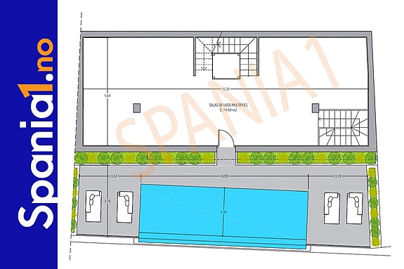 Planløsning - Kjeller og basseng