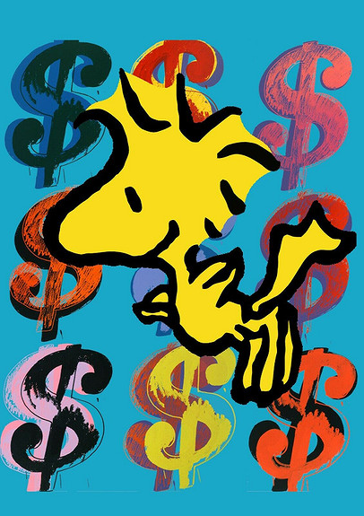 Death NYC Pop Art Graphic Print of Louis Vuitton Snoopy and Woodstock