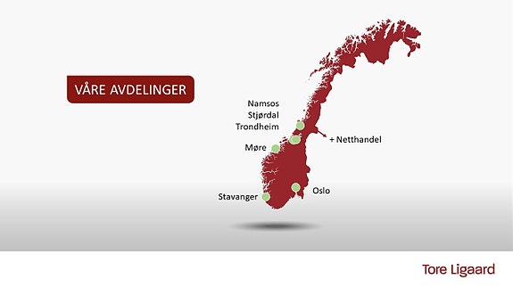Norges største dør- og vindussenter har seks avdelinger pluss en egen e-handel avdeling