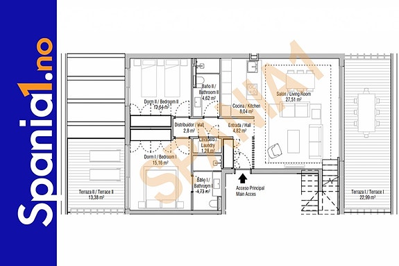 Plantegning for denne leiligheten