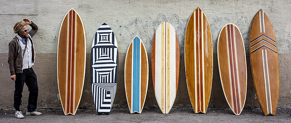 Collection of boards, man not for sale...