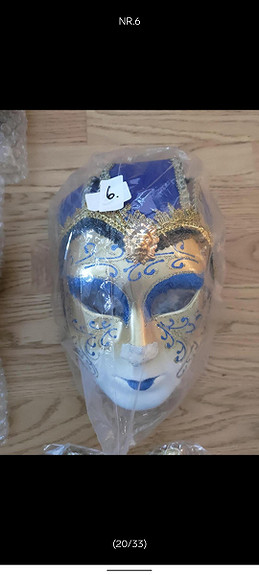 Masquerade Mask Venice Vintage Halloween Checkered Full Face Mask