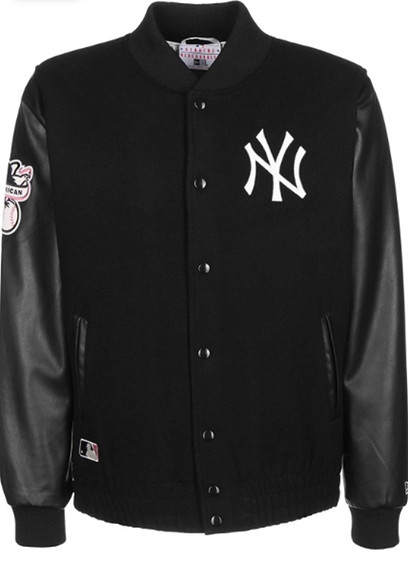 New Era MLB New York Yankees heritage varsity jacket in black