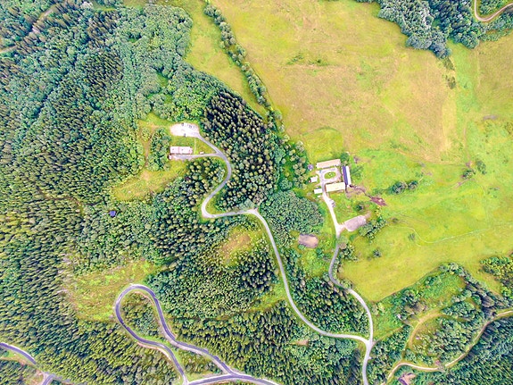 Deler av eiendommen, med noe av Søremskogen synlig