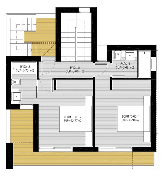 Andre etasje - 2 soverom