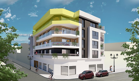 Stor terrasse i front