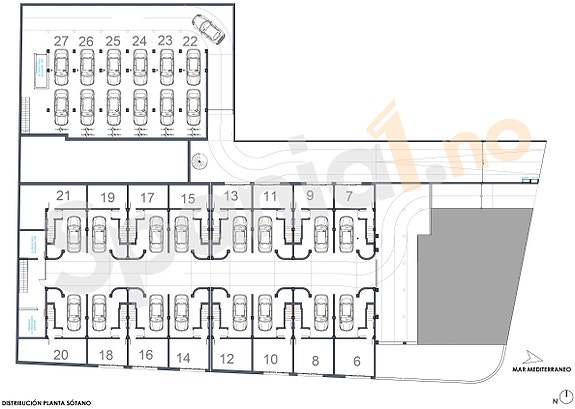 Plantegning garasjeanlegg