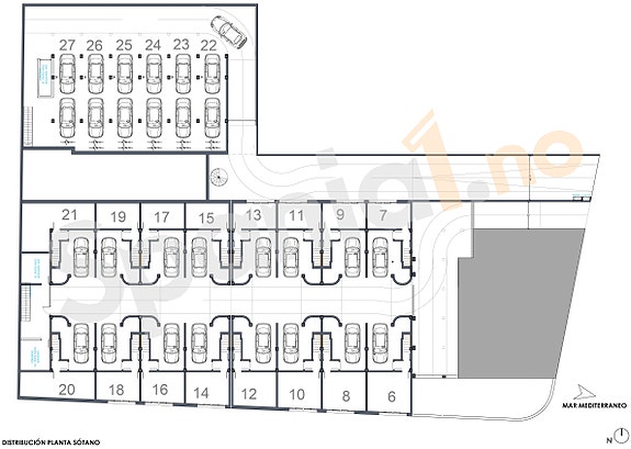 Plantegning garasjeanlegg