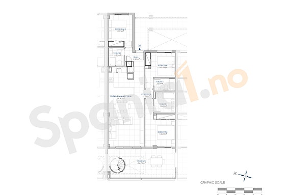 Plantegning leilighet med 3 soverom
