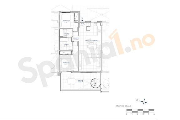 Plantegning leilighet med 2 soverom