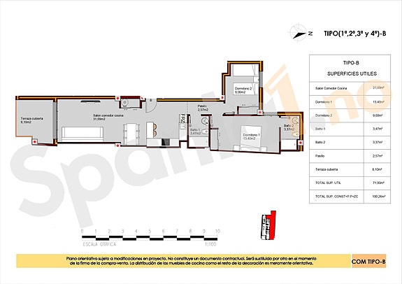 Plantegning leilighet i fjerde etasje.