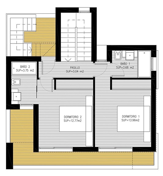 Andre etasje - 2 soverom