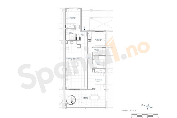 Plantegning leilighet med 3 soverom