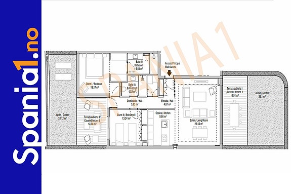 Plantegning for denne leiligheten