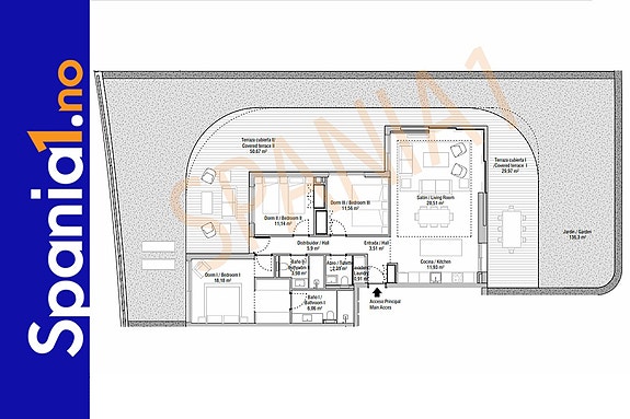 Planløsning for denne leiligheten
