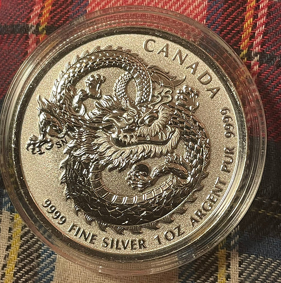 LUCKY DRAGON – 2019 1 OZ PURE SILVER HIGH RELIEF COIN – ROYAL