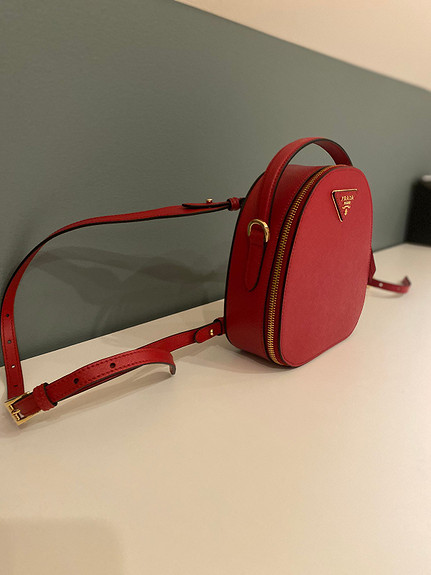 Prada Saffiano Leather Odette bag, Fiery Red