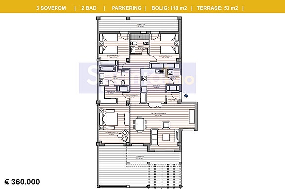 Plantegning for denne leiligheten