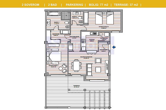 Plantegning for denne leiligheten
