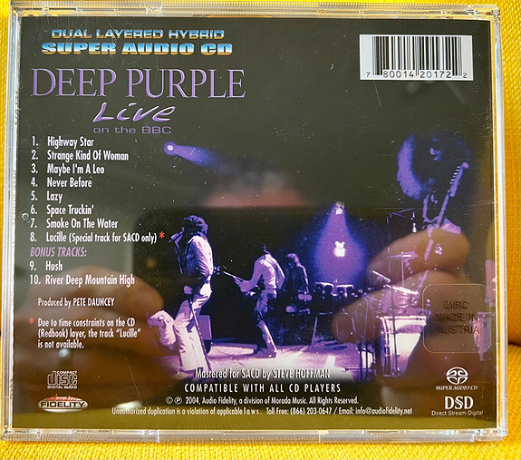 Deep Purple - Live On The BBC SACD HYBRID | FINN torget