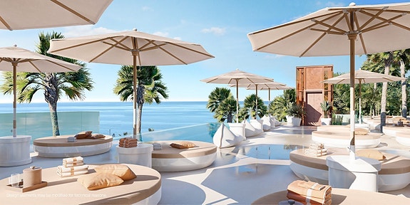 Nydelig Beach Club i tilknytning til anlegget