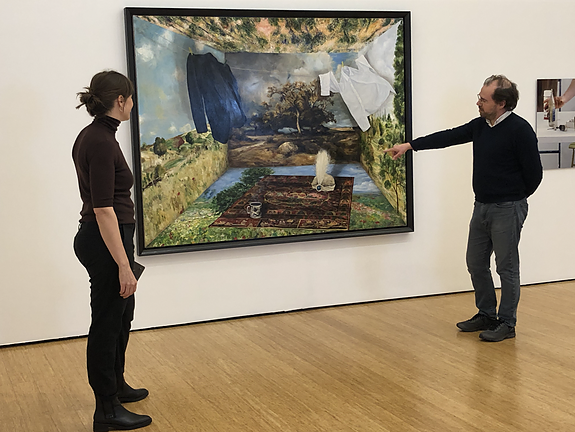 Fra formidling med kunstner til stede. Her kurator og kunstner Verena Winkelmann og kunstner Munan Øvrelid.