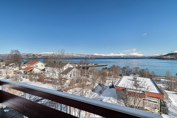 Flott utsikt fra eiendommen mot Ofotfjorden!