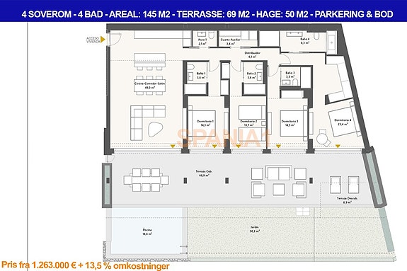 Plantegning - 4 soverom i samme prosjekt