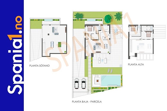 Plantegning av villaen. To av soverommet vil være i kjelleren, dette er ikke tegnet inn på plantegningen.