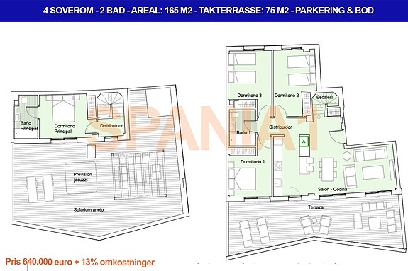 Plantegning - Toppleilighet med 4 soverom