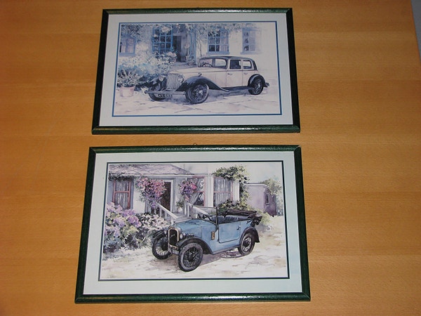 2. Stk. Klassiske Bil-Motiv - Innrammet