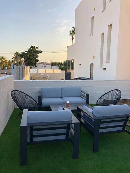 Uteområdet på baksiden av huset