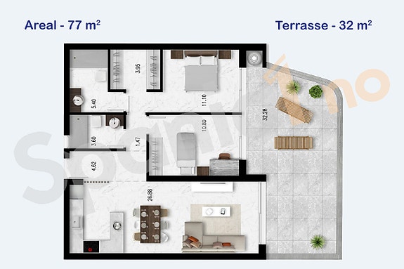 Plantegning leilighet #8