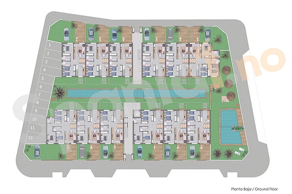 Oversikt leiligheter på bakkeplan